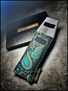 Swanky Emerald Silk Paisley Pouch