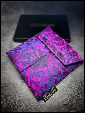 Blurple Color Shift Silk Paisley Double Slot