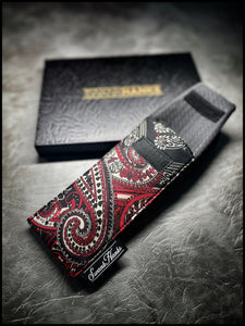 Red/Black Silk Paisley Single Pouch