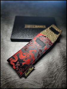 Red/Black Dragon Silk w/ Seigaiha interior single Pouch