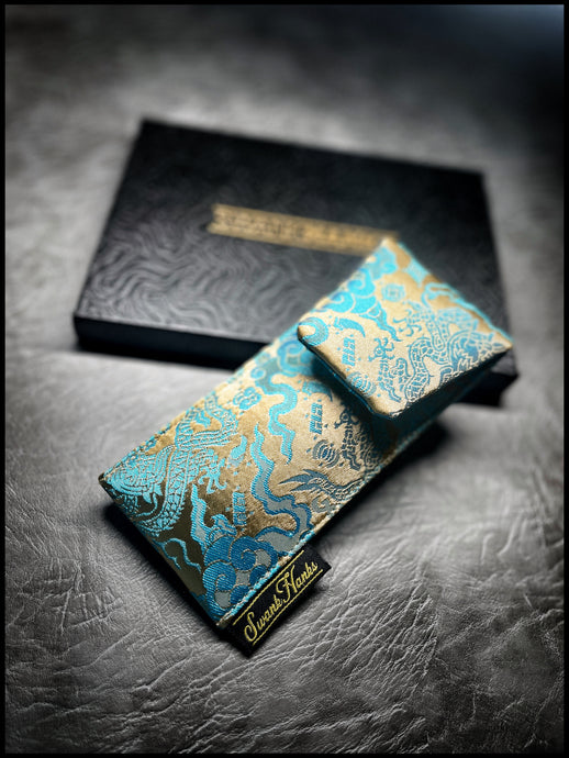 Gold/Teal Dragon Silk V1 Single Pouch