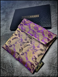 Purp/Gold Color Shifter Silk Paisley Double Pouch